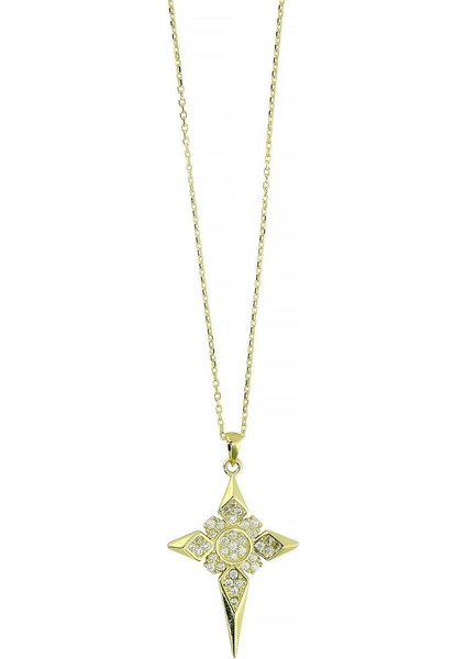 14 Ayar Altın Yıldızlı Kolye - 0201256