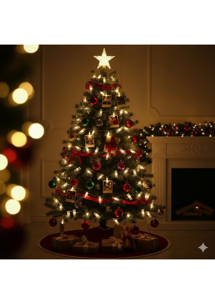 2 M Pilli 10 Işık Mandal Modeli Yılbaşı LED Işık Süsü – Dekoratif Gün Işığı Aydınlatma