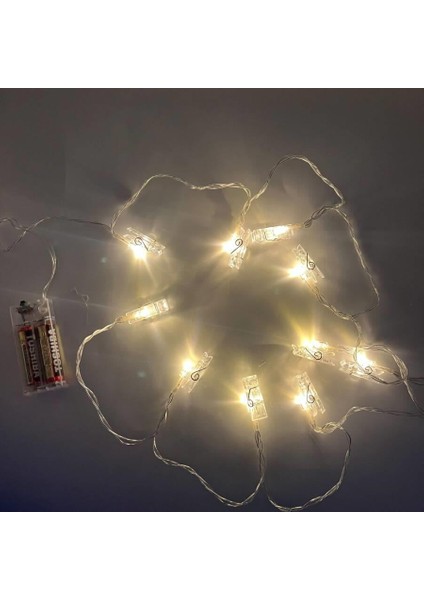 2 M Pilli 10 Işık Mandal Modeli Yılbaşı LED Işık Süsü – Dekoratif Gün Işığı Aydınlatma fırsatları