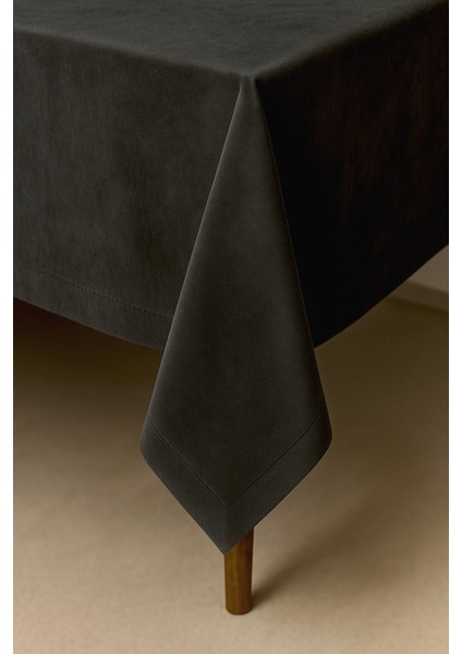 Kadife Dokulu Masa Örtüsü | Şık, Yumuşak, Leke Tutmaz Antrasit Masa Örtüsü fiyatları