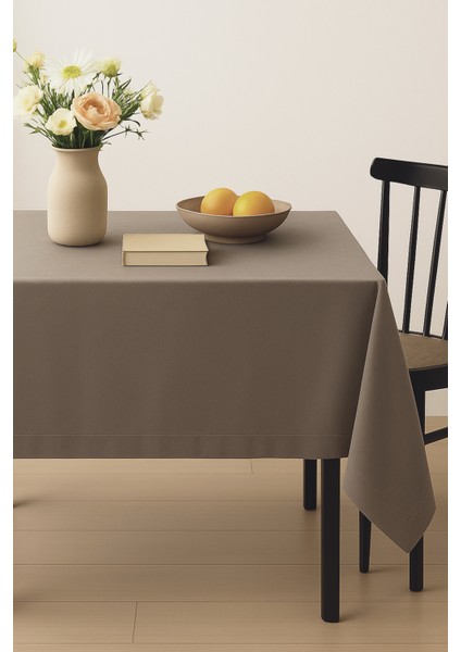 Kadife Dokulu Masa Örtüsü | Şık, Yumuşak, Leke Tutmaz Vizon Masa Örtüsü