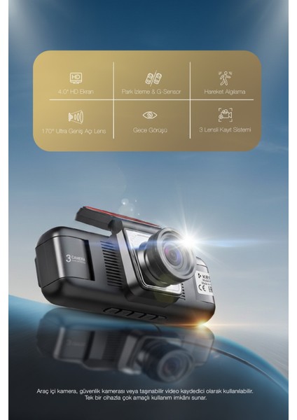 4 Kameralı Wifi Özellikli Araç Kamerası - Geri Görüş - G Sensör - Ses Kayıt- Gece Görüş fiyatları