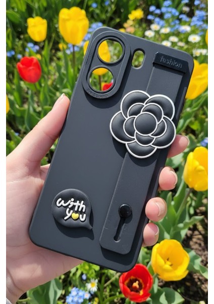 Redmi 13C Uyumlu Kılıf Siyah Renk 3D Figürlü Darbe Emici Yumuşak Silikon Kapak