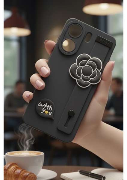 Redmi 13C Uyumlu Kılıf Siyah Renk 3D Figürlü Darbe Emici Yumuşak Silikon Kapak modelleri