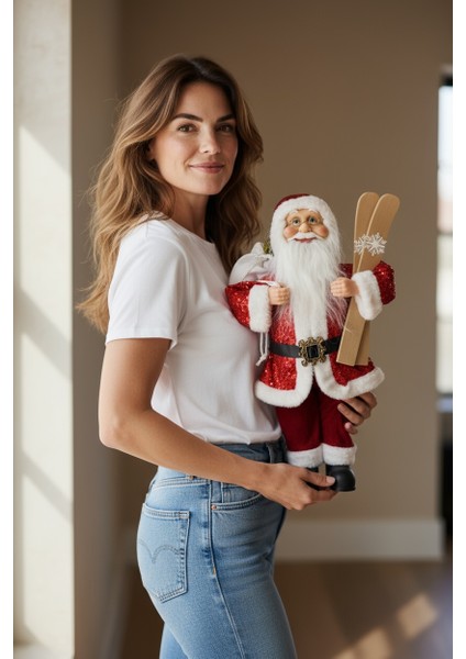 Yılbaşı Yeni Yıl Dekor Süs Kırmızı Noel Baba 45 cm