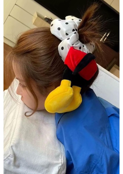 Miki Fare Detaylı Yeni Trend Pofuduk Peluş Simit Saç Bağlama Tokası fırsatları