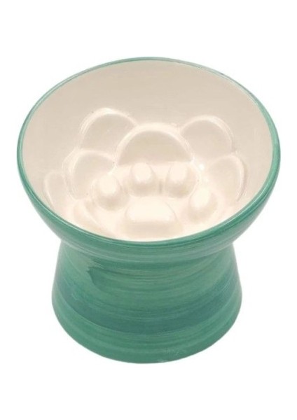 Ayaklı Yavaş Mama Yeme Kabı Yeşil