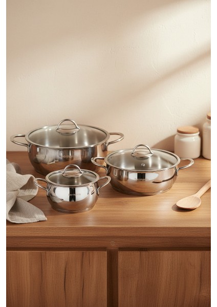 Monde 6 Parça Derin Çelik Tencere Seti fiyatları