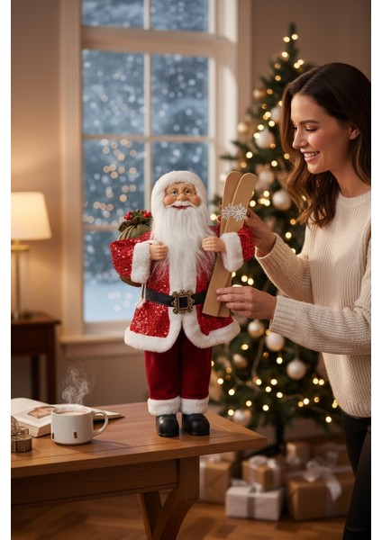 Yılbaşı Yeni Yıl Dekor Süs Kırmızı Noel Baba 45 cm modelleri