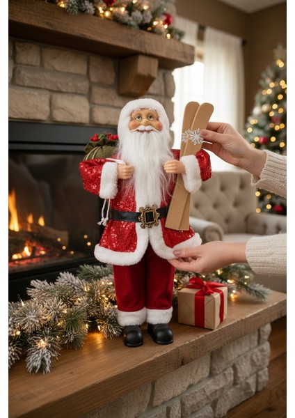 Yılbaşı Yeni Yıl Dekor Süs Kırmızı Noel Baba 45 cm