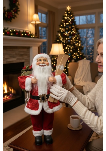 Yılbaşı Yeni Yıl Dekor Süs Kırmızı Noel Baba 45 cm