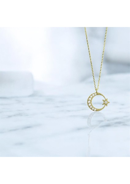 14 Ayar Altın Ayyıldız Kolye - 0202239 fiyatları