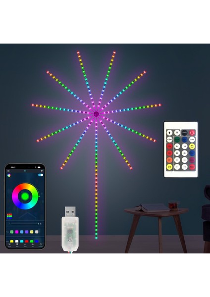 Fireworks Etkili Dağılan Dekoratif LED Işık | Pilli Lüks Yılbaşı ve Parti Aydınlatması (Karton Kutulu)