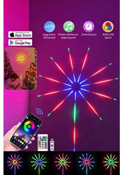 Fireworks Etkili Dağılan Dekoratif LED Işık | Pilli Lüks Yılbaşı ve Parti Aydınlatması (Karton Kutulu) fiyatları