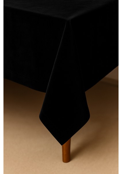 Kadife Dokulu Masa Örtüsü | Şık, Yumuşak, Leke Tutmaz Siyah Masa Örtüsü fiyatları