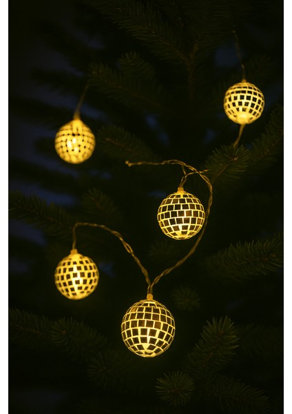 1.6 Metre Pilli Disko Topu LED Işık – 6 Işıklı Renkli Yılbaşı Dekor Aydınlatma Modeli fırsatları