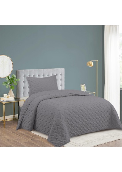 Milena Serisi Geometrik Kapitone Yatak Örtüsü Seti (Tek & Çift) | Modern Düz Kesim (3 Renk)