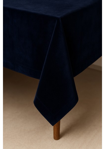 Kadife Dokulu Masa Örtüsü | Şık, Yumuşak, Leke Tutmaz Lacivert Masa Örtüsü fiyatları