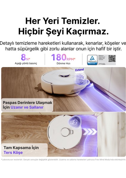 Freo Z10 Akıllı Robot Süpürge Beyaz,15.000PA Emiş Gücü fırsatları