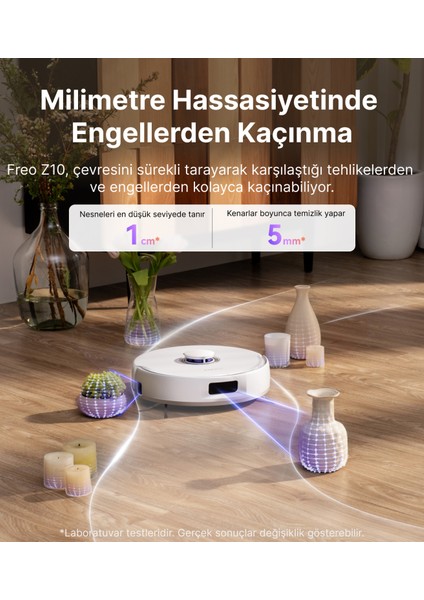 Freo Z10 Akıllı Robot Süpürge Beyaz,15.000PA Emiş Gücü