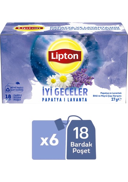 Iyi Geceler Papatya ve Lavanta Bitki ve Meyve Çayı Karışımı 18LI x 6 Adet