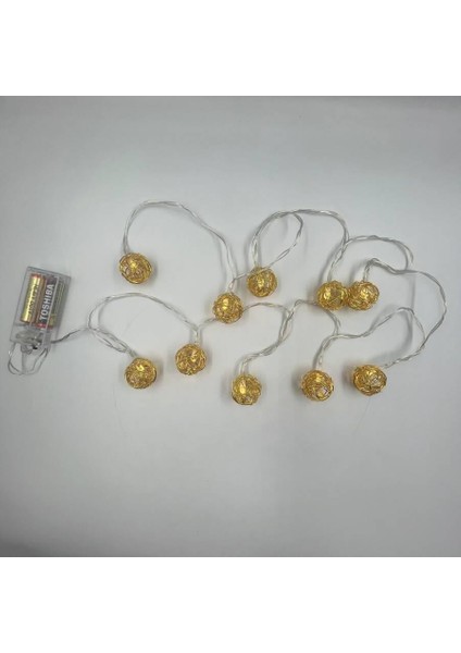 2 M Pilli 10 Işık 3D Altın Top Model Yılbaşı LED Işık Süsü – Dekoratif Aydınlatma modelleri