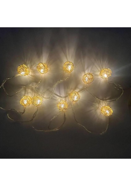 2 M Pilli 10 Işık 3D Altın Top Model Yılbaşı LED Işık Süsü – Dekoratif Aydınlatma fırsatları