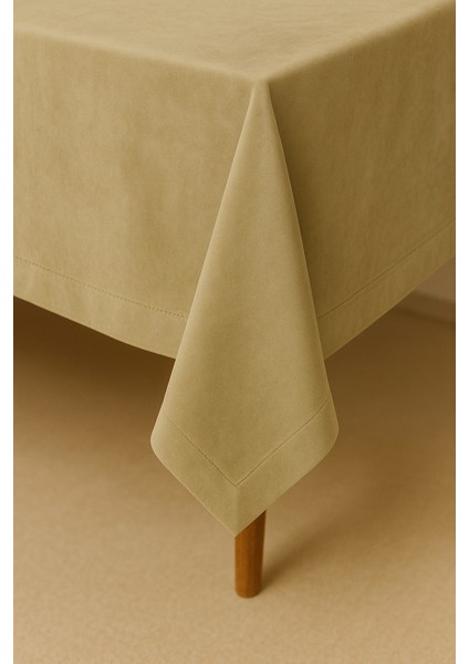 Kadife Dokulu Masa Örtüsü | Şık, Yumuşak, Leke Tutmaz Bej Masa Örtüsü fiyatları