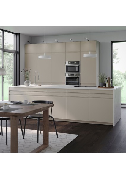 Çekmeceli alt dolap, UPPLÖV mat koyu bej, 80x60 cm, 2 çekmeceli ve 2 ön panelli fiyatları