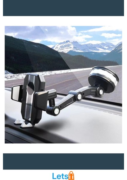 360 Derece Dönen Çok Fonksiyonlu Telefon Tutucu Siyah Gri indirimleri