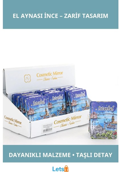 Taşlı Istanbul Tasarımı Ince El Aynası