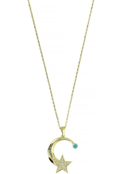 14 Ayar Altın Ayyıldız Kolye - 0201265