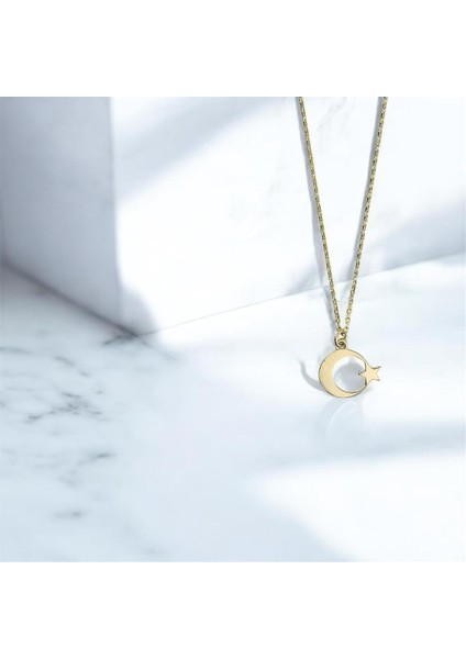 14 Ayar Altın Ayyıldız Kolye - 0202238 fiyatları