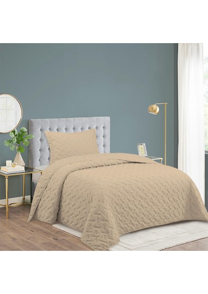 Milena Serisi Geometrik Kapitone Yatak Örtüsü Seti (Tek & Çift) | Modern Düz Kesim (3 Renk)