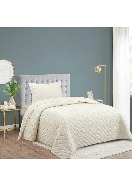 Milena Serisi Geometrik Kapitone Yatak Örtüsü Seti (Tek & Çift) | Modern Düz Kesim (3 Renk)