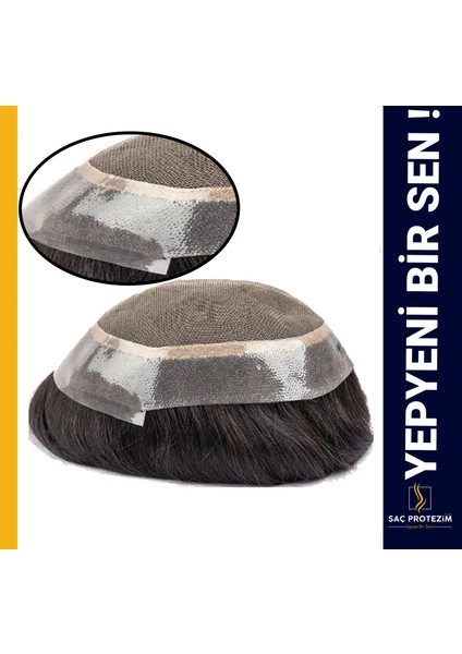 Protez Saç 7x9 1b (Siyah) Ince Telli Her Yöne Taranabilen Alt Yapı