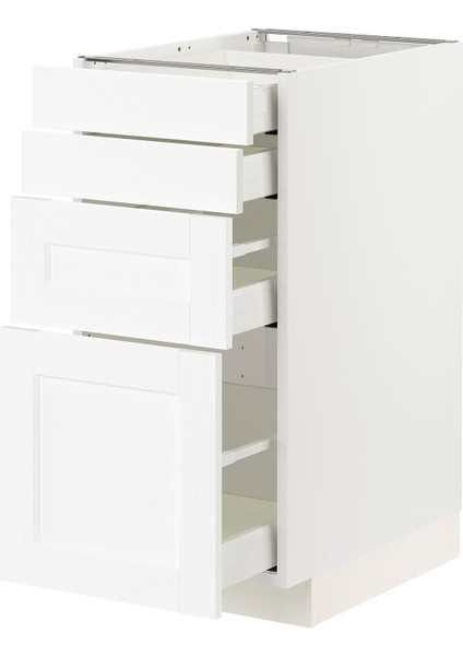 Çekmeceli alt dolap, ENKÖPING beyaz-ahşap görünümlü, 40x60 cm, 4 çekmeceli ve 4 ön panelli