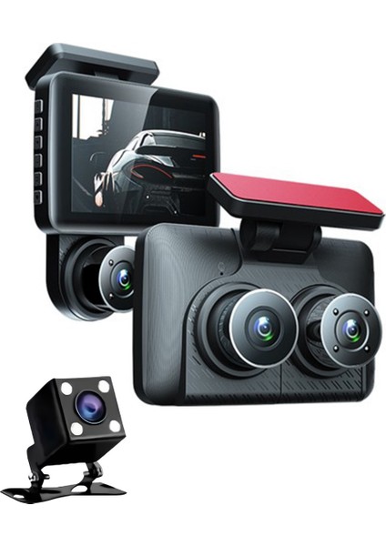 Kcr-6 3 Kanallı Full Hd 1080P Araç Kamerası | G-Sensör | Gece Görüş | Park Asistanı