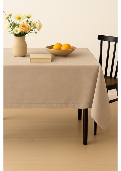 Kadife Dokulu Masa Örtüsü | Şık, Yumuşak, Leke Tutmaz Sütlü Kahve Masa Örtüsü
