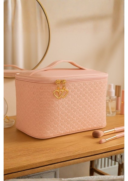 Dikdörtgen Formlu Makyaj Çantası Pembe