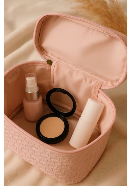 Dikdörtgen Formlu Makyaj Çantası Pembe modelleri