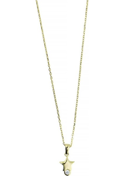 14 Ayar Altın Yıldızlı Kolye - 0201261