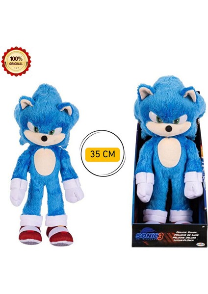 Sonic 3 Lüks Sonic Pelüş Figür 35CM Peluş Sonic Figür Oyuncak Sonic Hedgehog
