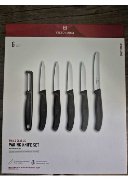 6.7113.61G Swiss Classic 6 Parça Soyma Bıçağı ve Soyacak Seti