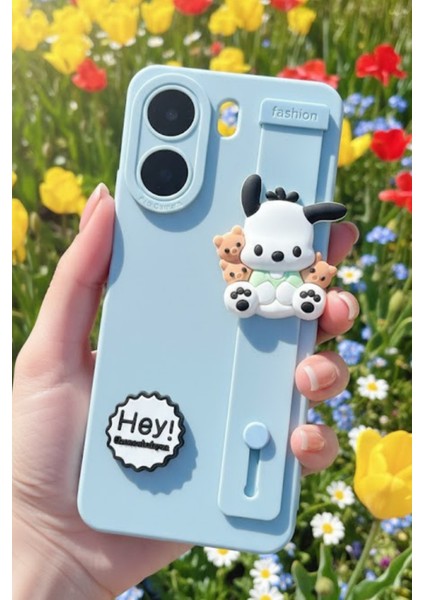 Redmi 13C Uyumlu Kılıf Mavi Renk 3D Figürlü Darbe Emici Yumuşak Silikon Kapak