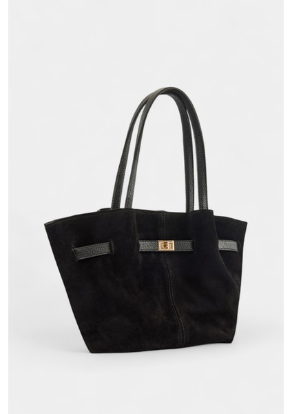 %100 Hakiki Süet Deri Uzun Askı ve Mıknatıs Kapama Detaylı Kadın Omuz Çantası fırsatları