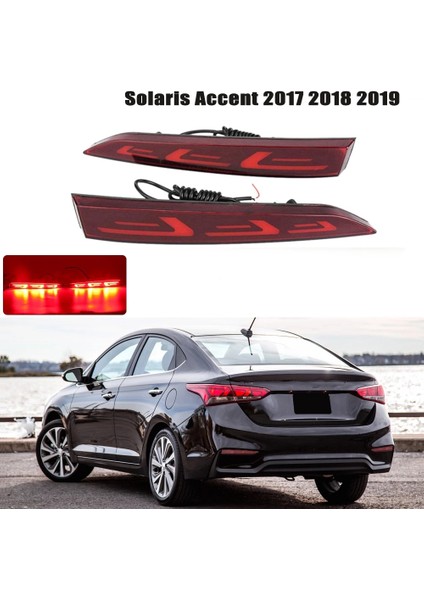 Accent 2017-2019 Için 1 Çift Araba LED Arka Tampon Reflektör Uyarı Fren Lambası Arka Lambası Park Sis Lambası (Yurt Dışından) fiyatları