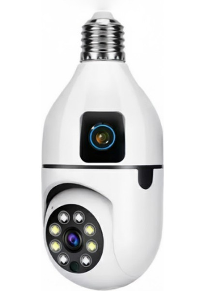 Iç Mekan Güvenlik Kamerası 1080P Full Hd – Duya Takılan Akıllı Çift Lensli Kamera