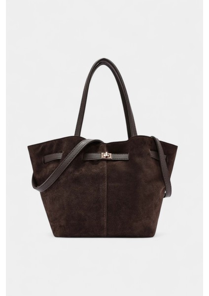 %100 Hakiki Süet Deri Uzun Askı ve Mıknatıs Kapama Detaylı Kadın Omuz Çantası fırsatları