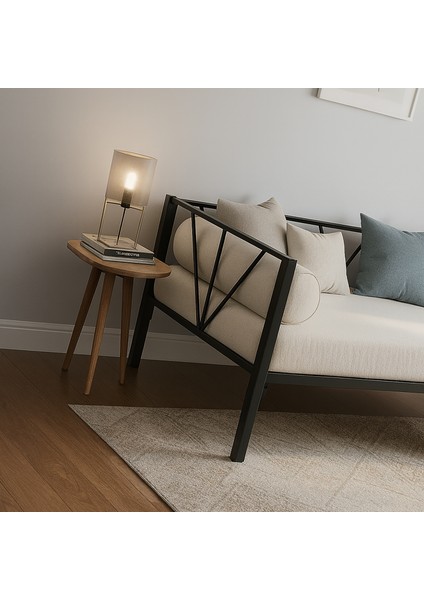 Alchera Daybed Tek Kişilik Sedir Divan Metal Karyola Siyah fırsatları